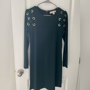 MK long sleeve dark green dress